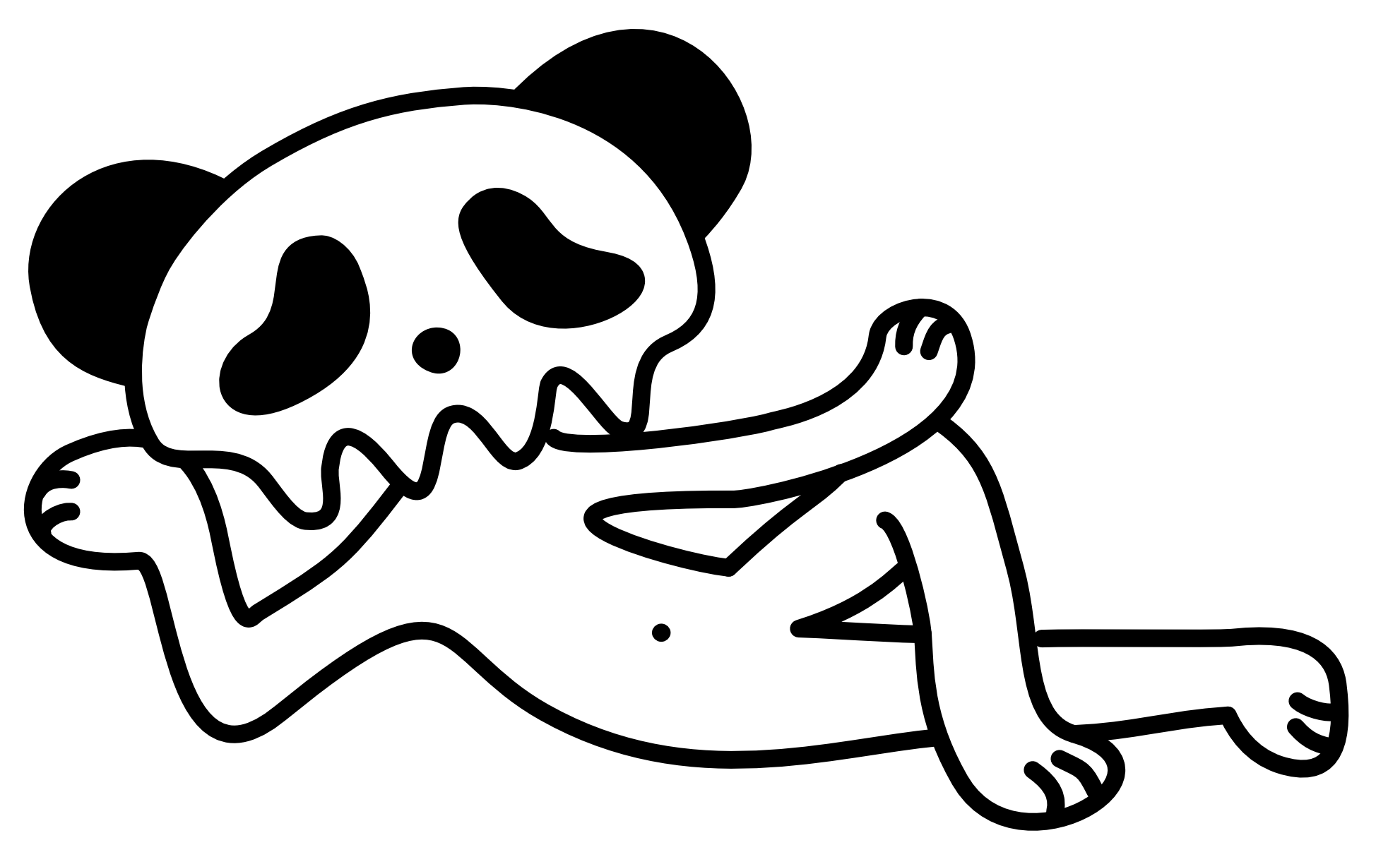 Pandi lying down, relaxed